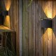 Techmar Garden Lighting UK Outdoor Lights Low Voltage Goura Black 12V Up Down Plug & Play Wall Light 2